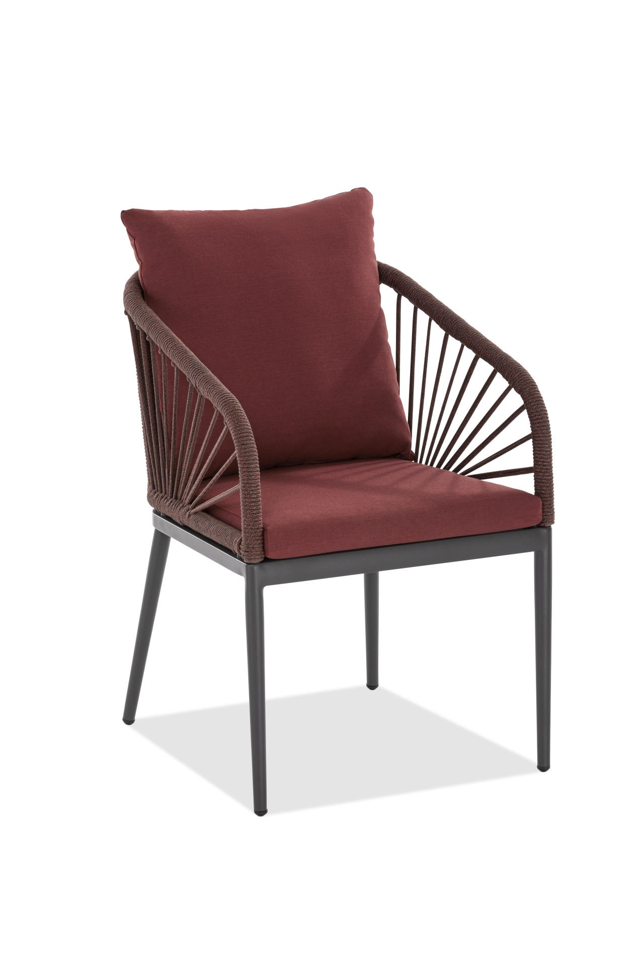 GARTENSESSEL - Anthrazit/Rot, Design, Textil/Metall (56/87/63cm)