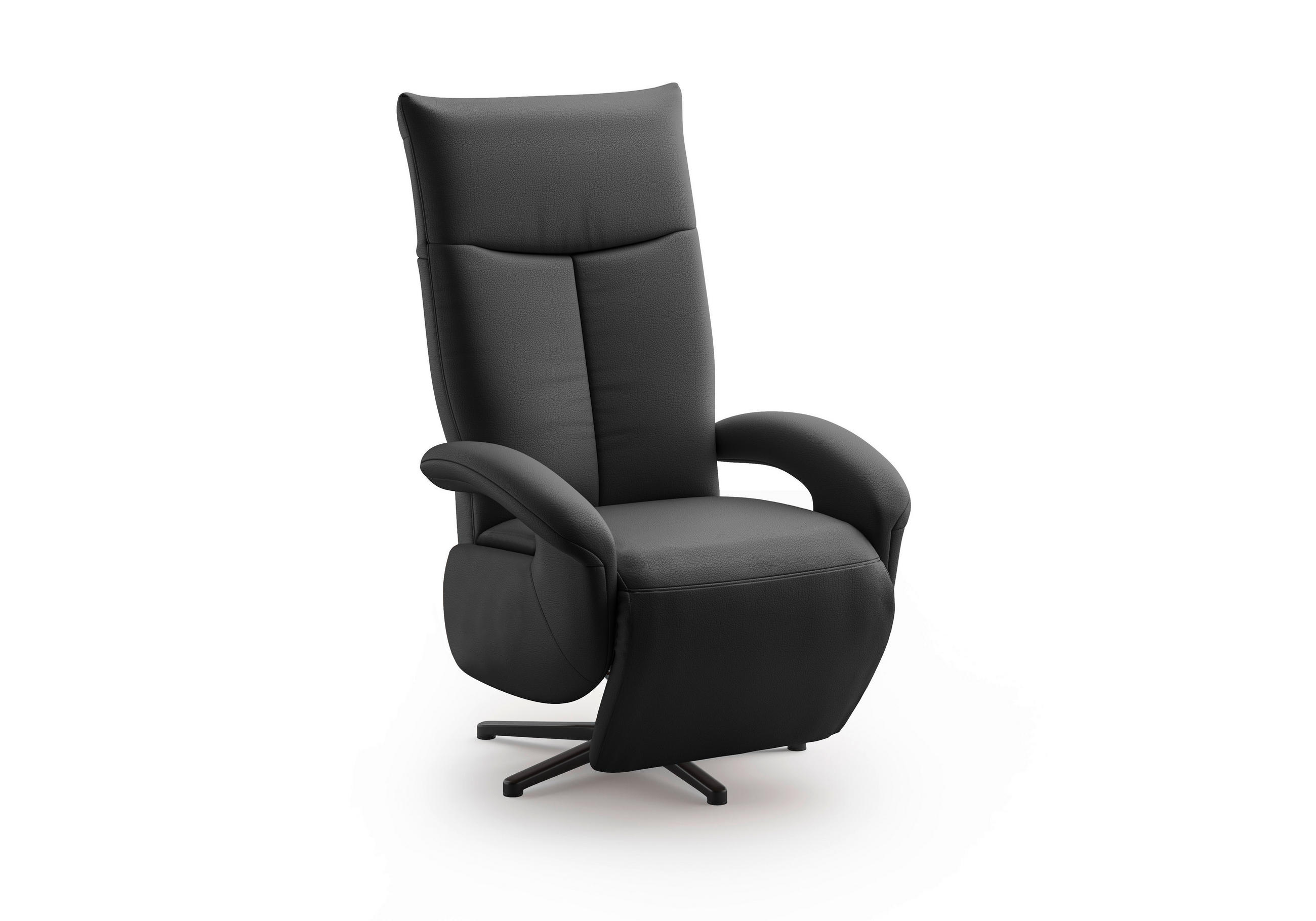 SESSEL in Echtleder Schwarz  - Schwarz, KONVENTIONELL, Leder/Metall (74/112/82cm) - Sit & More