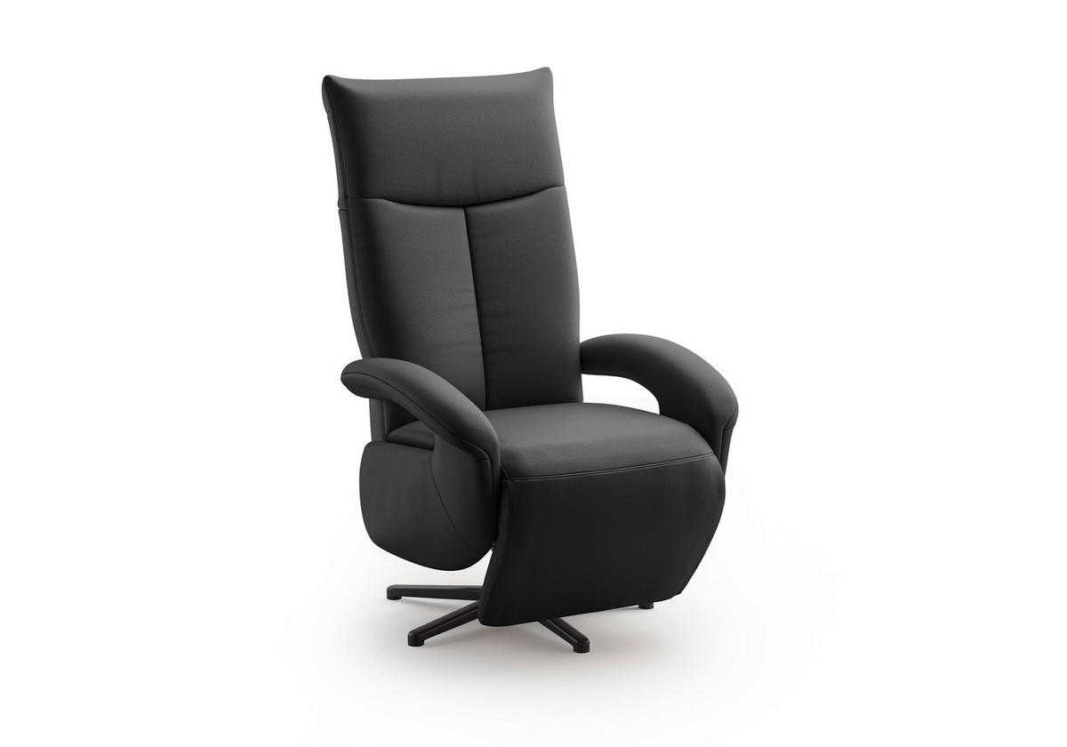 SESSEL in Echtleder Schwarz  - Schwarz, KONVENTIONELL, Leder/Metall (74/112/82cm) - Sit & More