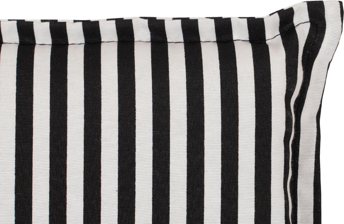 LIEGENAUFLAGE in Schwarz, Weiss Streifen  - Weiss/Schwarz, Basics, Textil (191/58/8cm) - Gardenson