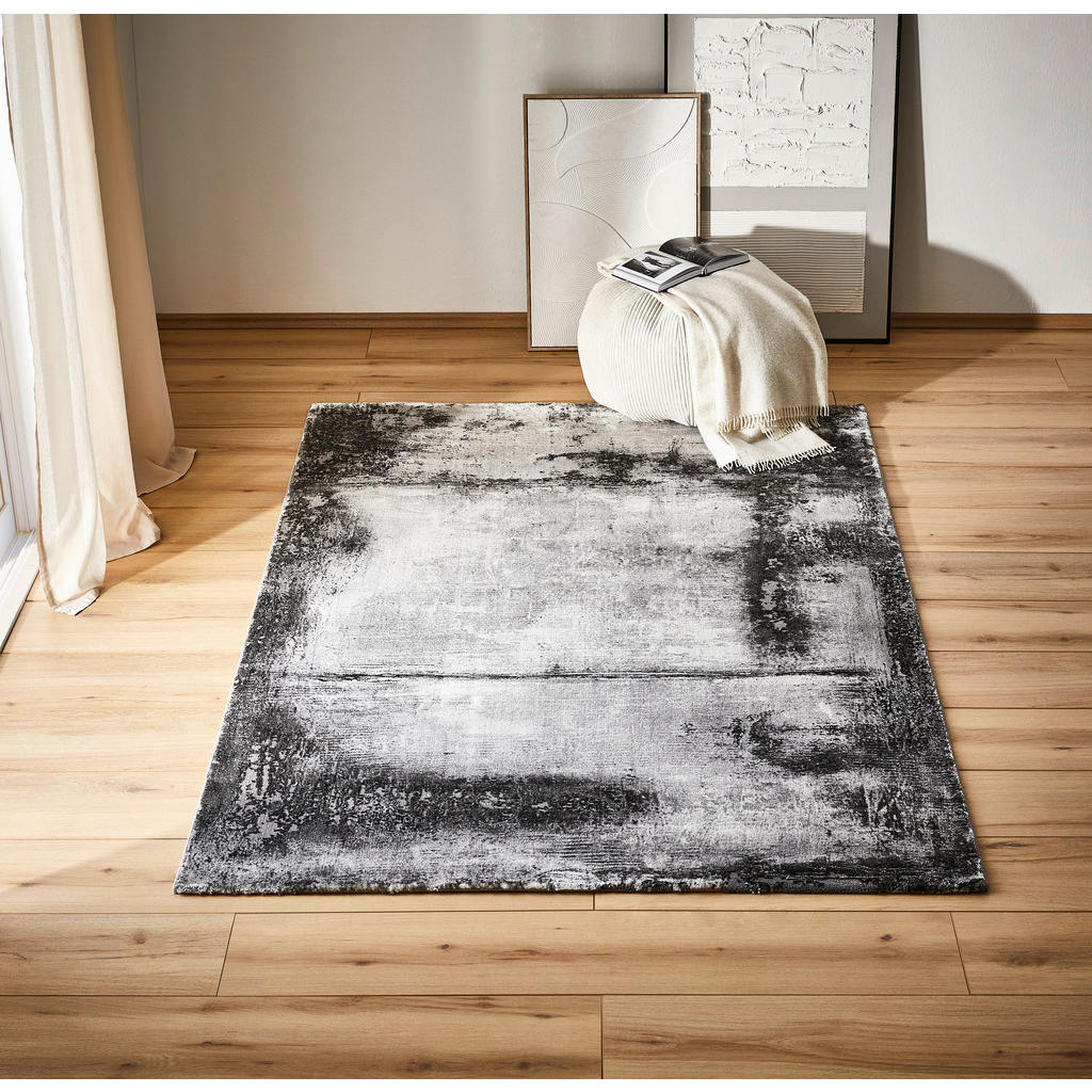 Thumbnail - Novel Webteppich Fiorentina, Grau, Textil, Abstraktes, rechteckig, 80x150 cm, ISO 9001, Bsci, Oeko-Tex® Standard 100, st...