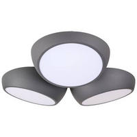 STROPNÍ LED SVÍTIDLO, 52/48,5/12,5 cm - antracitová, Lifestyle, kov (52/48,5/12,5cm) - Novel