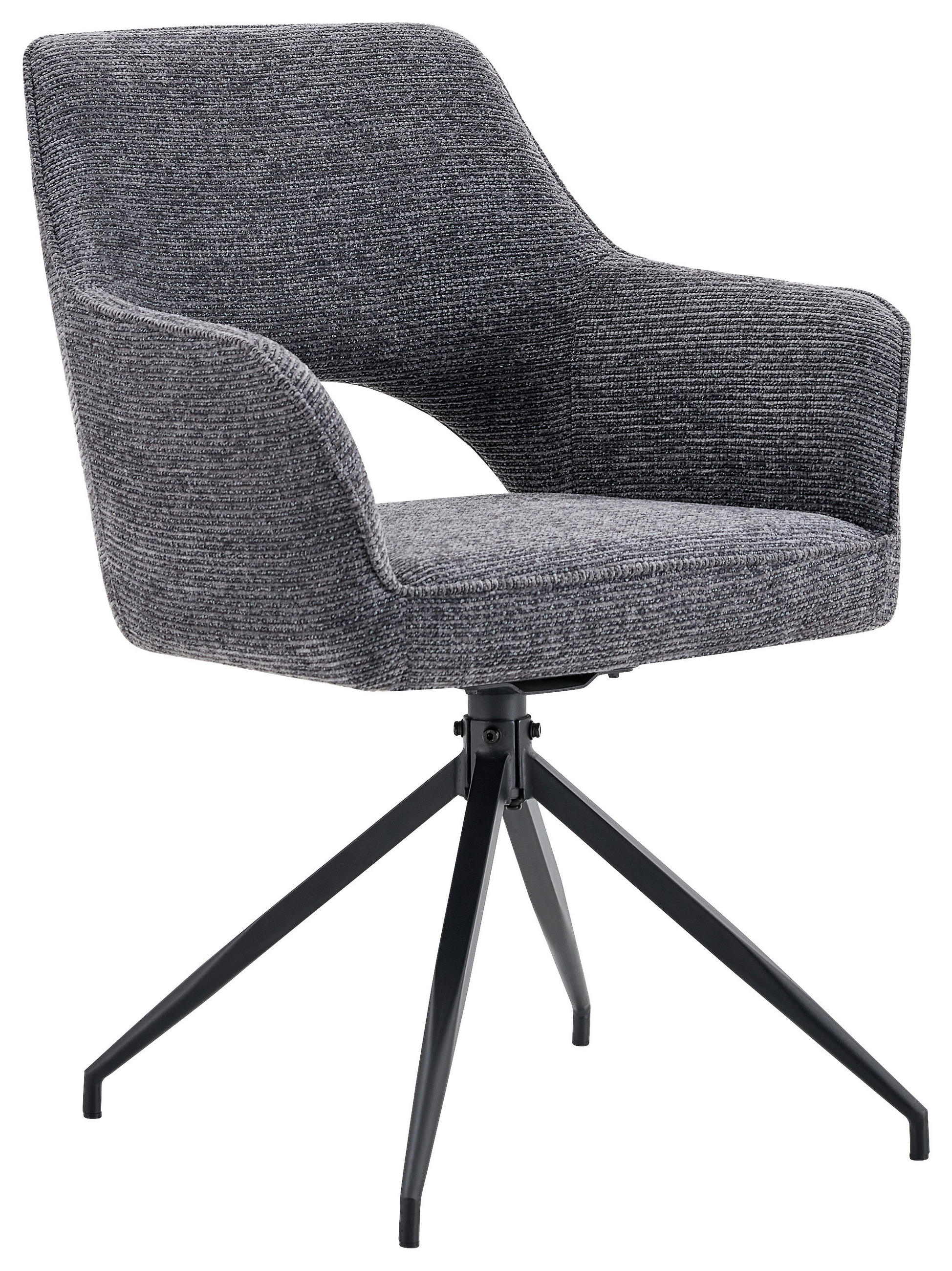 STOLICA S NASLONOM ZA RUKE  crna, tamno siva  metal, tekstil      - tamno siva/crna, Moderno, metal/tekstil (60/89/67cm) - Livetastic