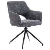 STOLICA S NASLONOM ZA RUKE  crna, tamno siva  metal, tekstil      - tamno siva/crna, Moderno, metal/tekstil (60/89/67cm) - Livetastic