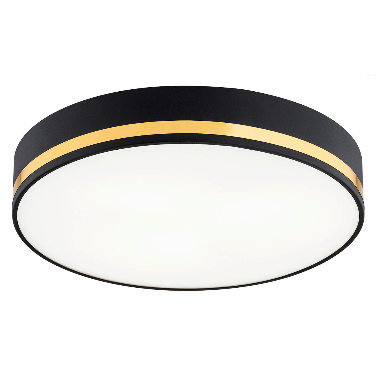 XXXLutz Deckenleuchte Argon Amore Schwarz, Weiß, Gold 45x45x8 cm