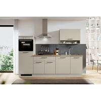 KÜCHENBLOCK 260 cm   in Grau  - Eichefarben/Schwarz, Basics, Holzwerkstoff/Metall (260cm) - MID.YOU