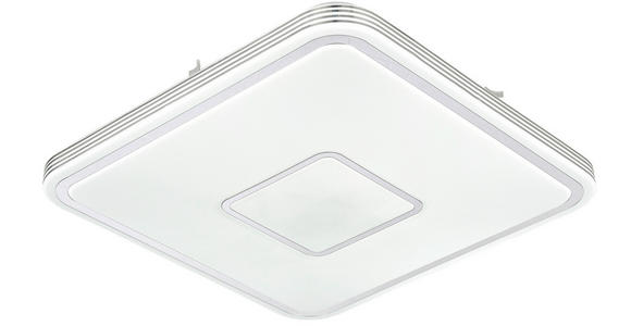 LED-DECKENLEUCHTE 43/43/6,5 cm - Chromfarben/Weiß, LIFESTYLE, Kunststoff/Metall (43/43/6,5cm) - Novel