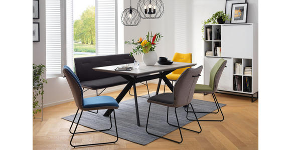 ESSTISCH in Metall, Holzwerkstoff 160/90/76 cm - Hellgrau/Schwarz, Design, Holzwerkstoff/Metall (160/90/76cm) - Novel