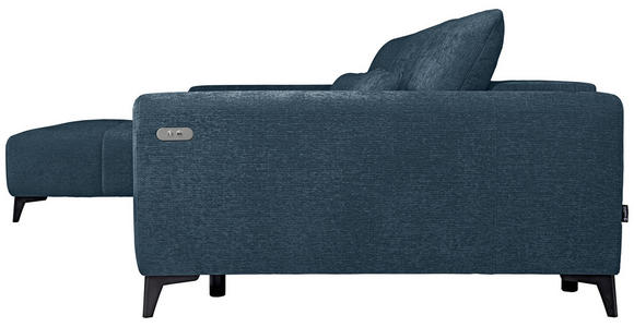 ECKSOFA  in Chenille Blau  222/279 cm  - Blau/Schwarz, KONVENTIONELL, Kunststoff/Textil (222/279cm) - Hom`in