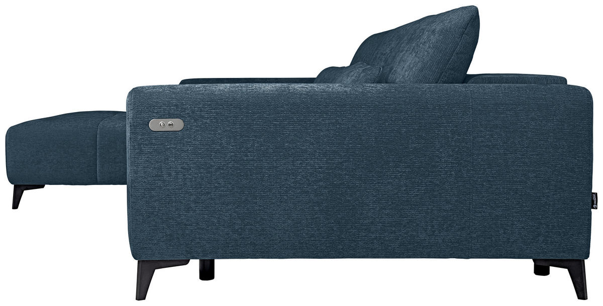 HÖRNSOFFA i chenille blå  - blå/svart, Klassisk, textil/plast (222/279cm) - MID.YOU