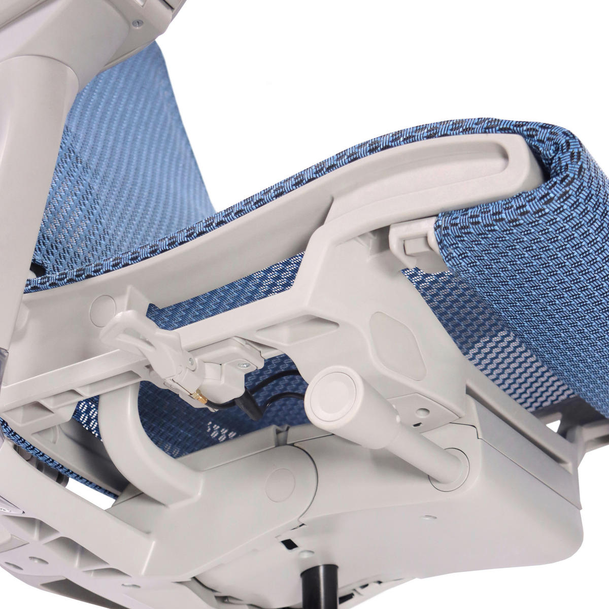 DREHSTUHL Netz Blau  - Blau/Alufarben, Basics, Kunststoff/Textil (67/119-135/60cm) - MID.YOU