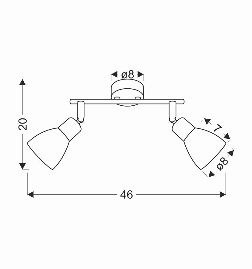 STRAHLER 46/8/20 cm   - Schwarz/Weiß, KONVENTIONELL, Metall (46/8/20cm)