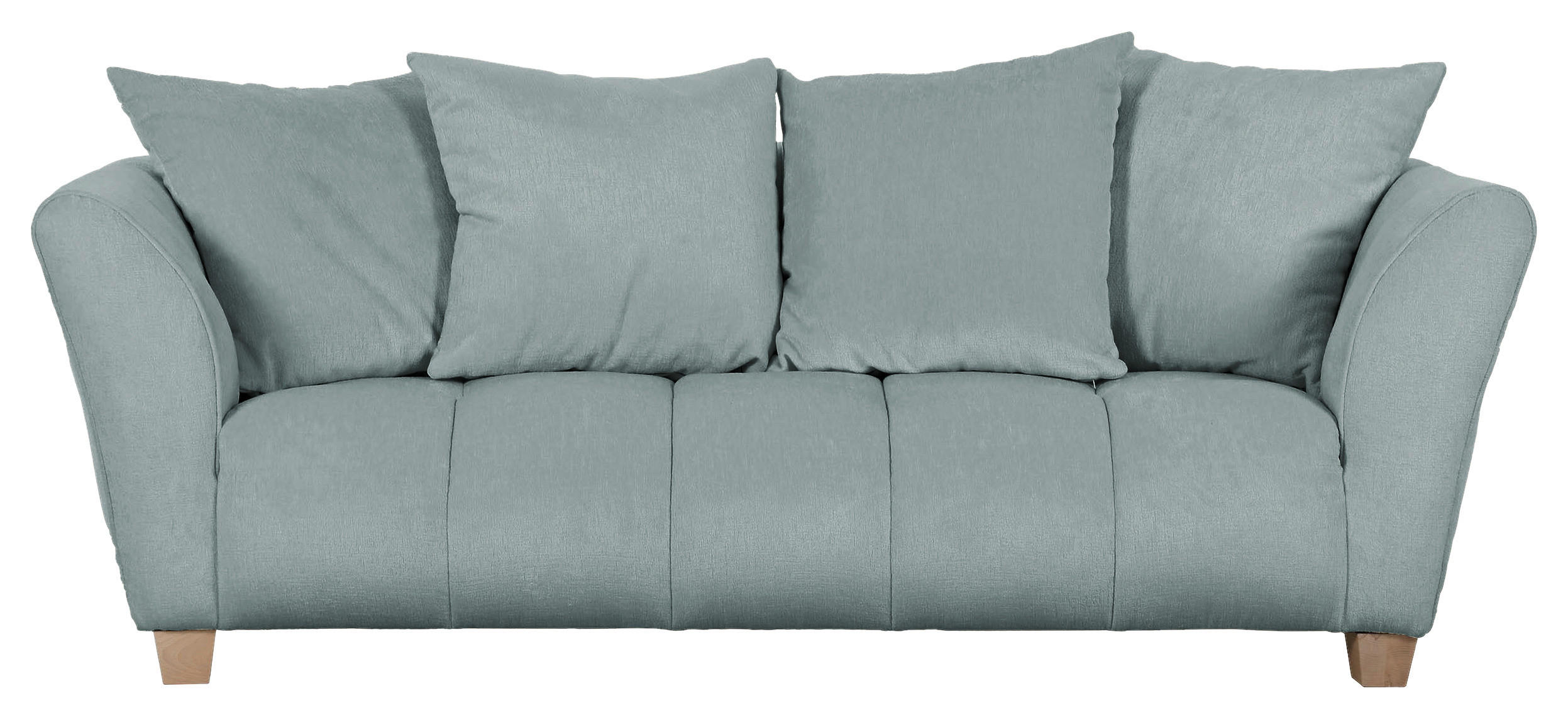 3-SITZER-SOFA  in Chenille Hellblau  - Buchefarben/Hellblau, KONVENTIONELL, Holz/Textil (212/72/95cm) - Milino