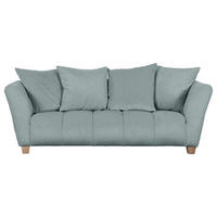 3-SITZER-SOFA Chenille Hellblau  - Buchefarben/Hellblau, KONVENTIONELL, Holz/Textil (212/72/95cm) - Milino