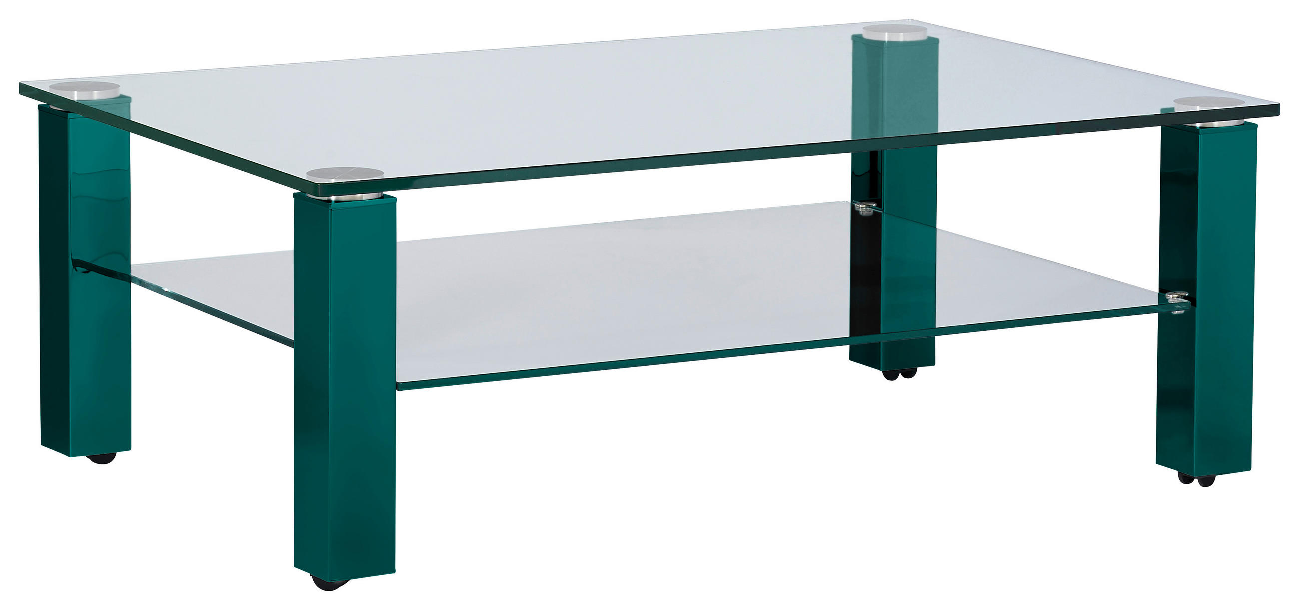 COUCHTISCH in Metall, Glas 110/70/42,5 cm  - Blau/Grün, Design, Glas/Kunststoff (110/70/42,5cm)