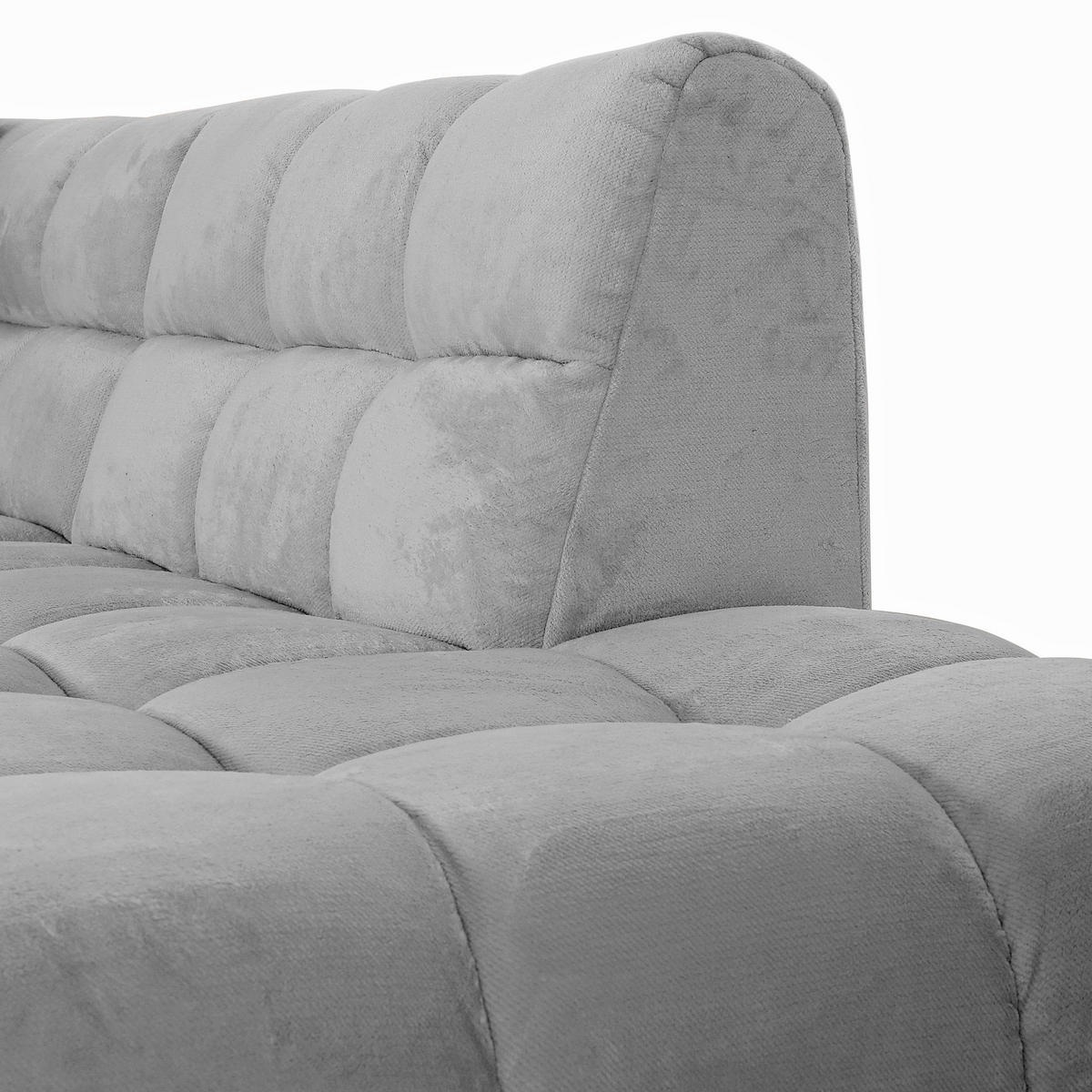 HÖRNSOFFA i plysch ljusgrå  - ljusgrå/svart, Klassisk, textil/plast (155/282cm) - MID.YOU