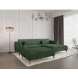 HOCKER in Textil Grün  - Schwarz/Grün, MODERN, Textil/Metall (130/44/85cm) - Carryhome
