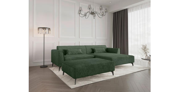 HOCKER in Textil Grün  - Schwarz/Grün, MODERN, Textil/Metall (130/44/85cm) - Carryhome