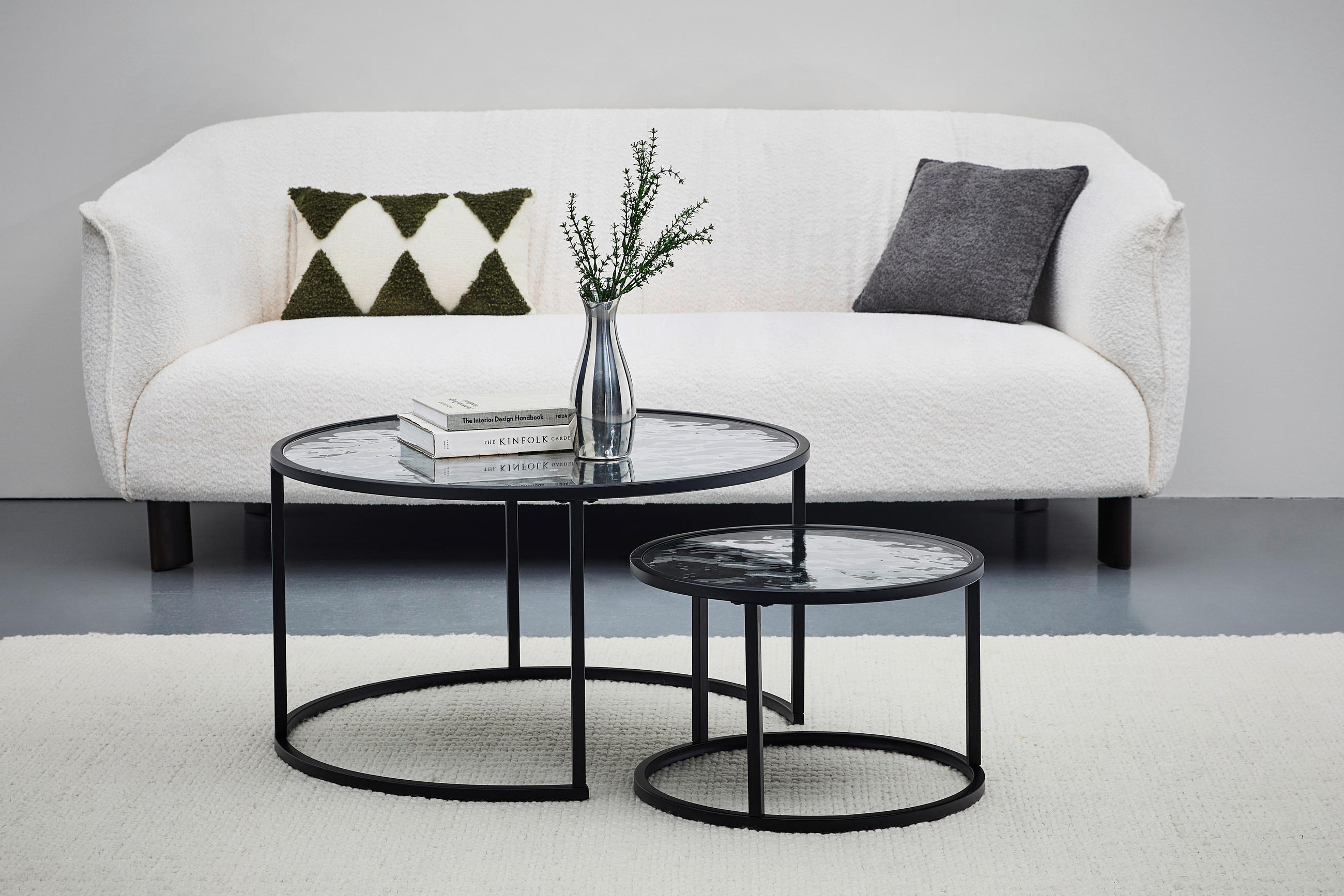 Thumbnail - Mid.you Couchtisch, Schwarz, Silber, Metall, Glas, Holzwerkstoff, rund, 80x44.5x80 cm, Wohnzimmer, Wohnzimmertische, Cou...