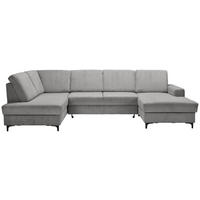 WOHNLANDSCHAFT in Cord Grau  - Schwarz/Grau, KONVENTIONELL, Textil/Metall (185/317/167cm) - Stylife