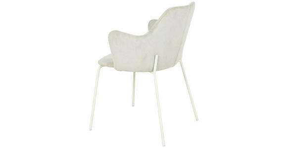 ARMLEHNSTUHL in Eisen Samt - Beige/Creme, Design, Textil/Metall (53/85/58cm) - Novel