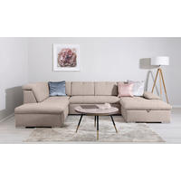 WOHNLANDSCHAFT Ramzes in Beige  - Beige/Grau, Design, Textil/Metall (215/328/173cm) - MID.YOU