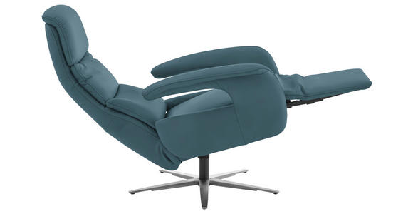 RELAXSESSEL in Leder Blau  - Blau/Edelstahlfarben, Design, Leder/Metall (76/119/86cm) - Dieter Knoll