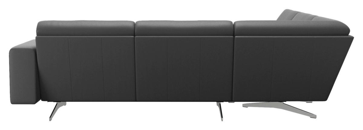 WOHNLANDSCHAFT Dunkelgrau Echtleder  - Chromfarben/Dunkelgrau, Design, Leder/Metall (264/294cm) - Stressless