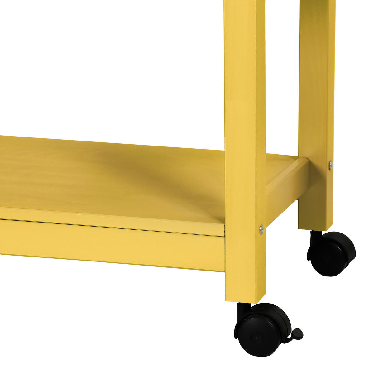 SERVIERWAGEN Pinie massiv Braun, Gelb  - Gelb/Zinkfarben, MODERN, Holz/Kunststoff (65/90,6/40cm) - Livetastic