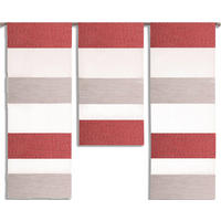 KURZGARDINE 3ER SET   90/80 cm   - Rot/Weiß, Design, Textil (90/80cm)