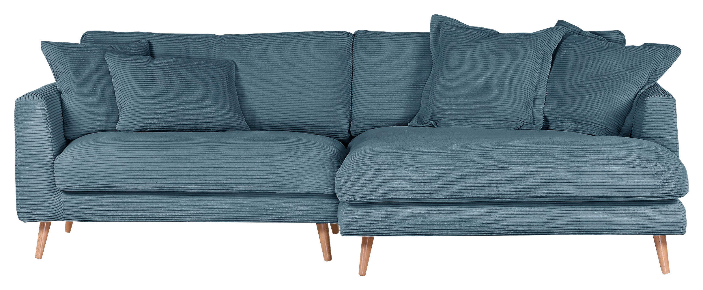 ECKSOFA Amaro Petrol Cord  - Petrol/Naturfarben, ROMANTIK / LANDHAUS, Holz/Textil (270/140cm) - Landscape