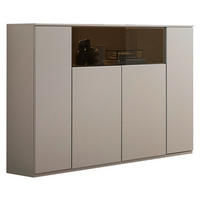 HIGHBOARD Grau  150/116/40 cm  - Schwarz/Grau, KONVENTIONELL, Glas/Holzwerkstoff (150/116/40cm) - Venda