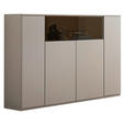 HIGHBOARD Grau  150/116/40 cm  - Schwarz/Grau, KONVENTIONELL, Glas/Holzwerkstoff (150/116/40cm) - Venda
