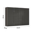 SCHWEBETÜRENSCHRANK 316/223/68 cm 4-türig Graphitfarben, Grau  - Chromfarben/Graphitfarben, Design, Glas/Holzwerkstoff (316/223/68cm) - Novel