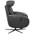 RELAXSESSEL Itala Echtleder Relaxfunktion, Kopfteilverstellung, Rücken echt    - Schwarz, Design, Leder (71/110/80cm) - Novel