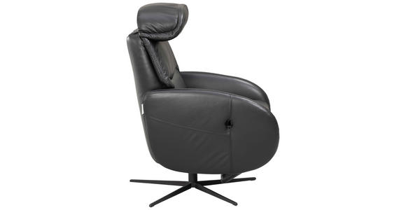 RELAXSESSEL Itala Echtleder Relaxfunktion, Kopfteilverstellung, Rücken echt    - Schwarz, Design, Leder (71/110/80cm) - Novel