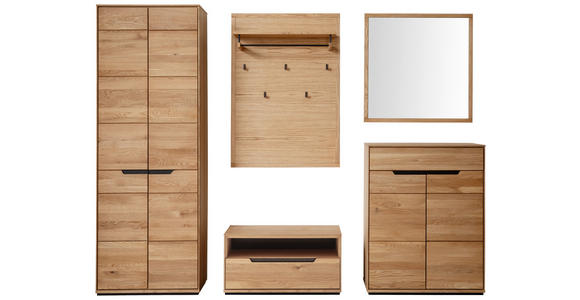 GARDEROBE 5-teilig  in 267/195/41 cm  - Wildeiche, Natur, Holz/Holzwerkstoff (267/195/41cm) - Linea Natura