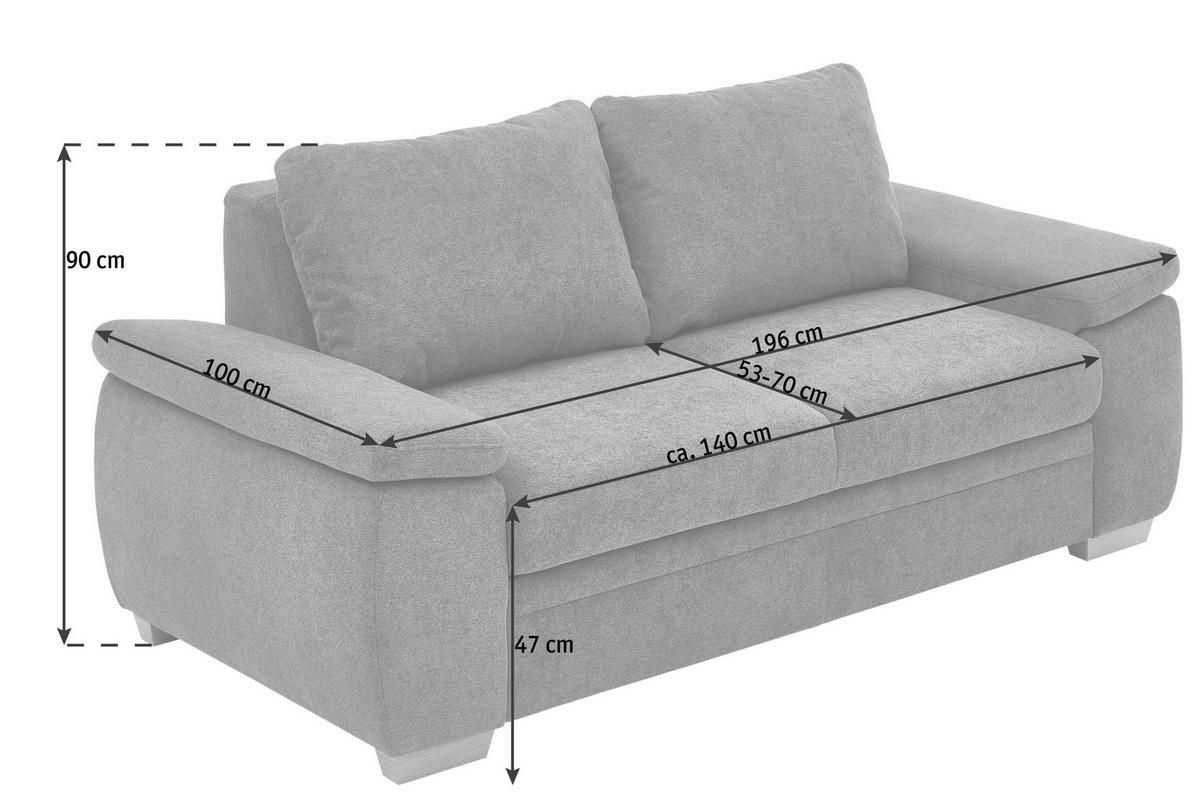 SCHLAFSOFA Türkis  - Türkis, KONVENTIONELL, Holz/Textil (196/90/100cm) - Beldomo Style