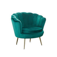 SESSEL in Samt Grün  - Goldfarben/Grün, MODERN, Textil/Metall (76/78/76cm) - Livetastic