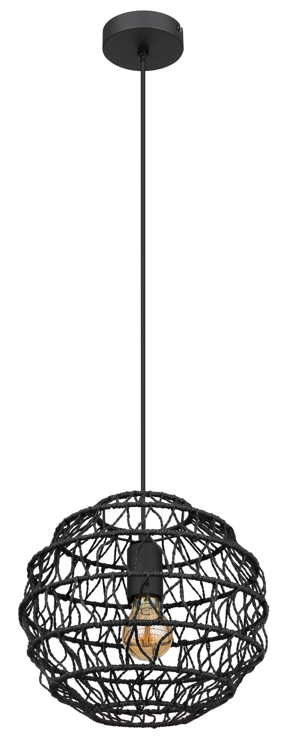 HÄNGLAMPA 29/120 cm  - svart, Basics, metall/papper (29/120cm) - Globo