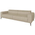BIGSOFA Webstoff Beige  - Beige/Schwarz, KONVENTIONELL, Textil/Metall (280/80/110cm) - Carryhome