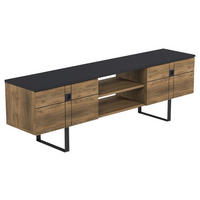 LOWBOARD Recife  in 160/50/35 cm  - Walnussfarben/Schwarz, Design, Holzwerkstoff (160/50/35cm) - Livetastic