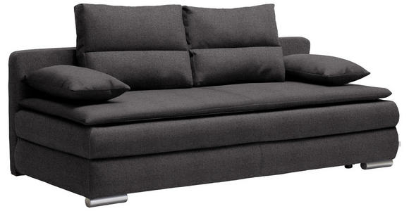 SCHLAFSOFA in Webstoff Anthrazit - Anthrazit/Silberfarben, KONVENTIONELL, Kunststoff/Textil (207/94/90cm) - Venda