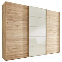 SCHWEBETÜRENSCHRANK 250/217/67 cm 3-türig  - Champagner/Buchefarben, Natur, Glas/Holz (250/217/67cm) - Linea Natura