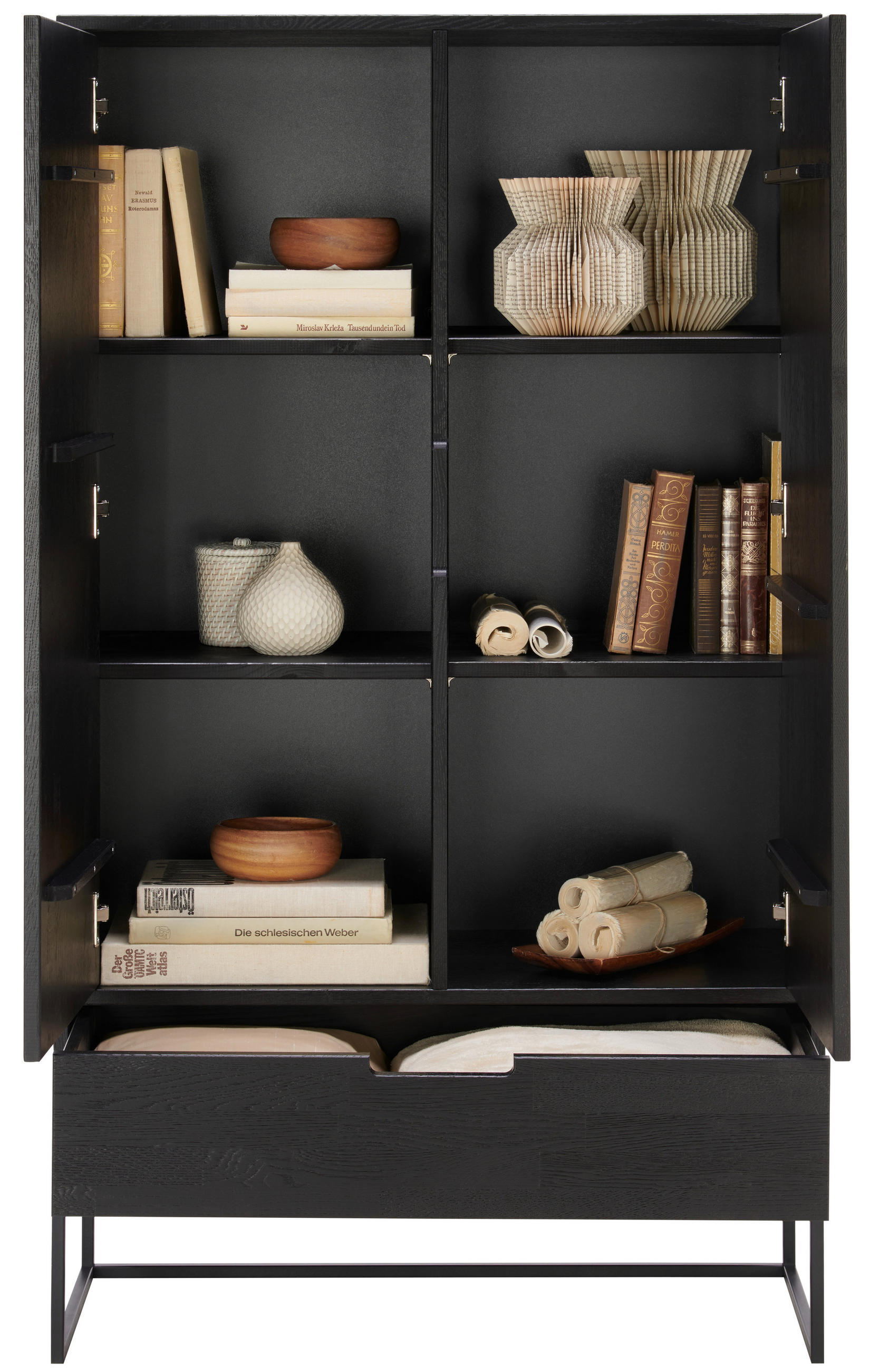 SCHRANK in Schwarz  - Schwarz, Design, Holz/Metall (85/149/35,5cm) - Livetastic