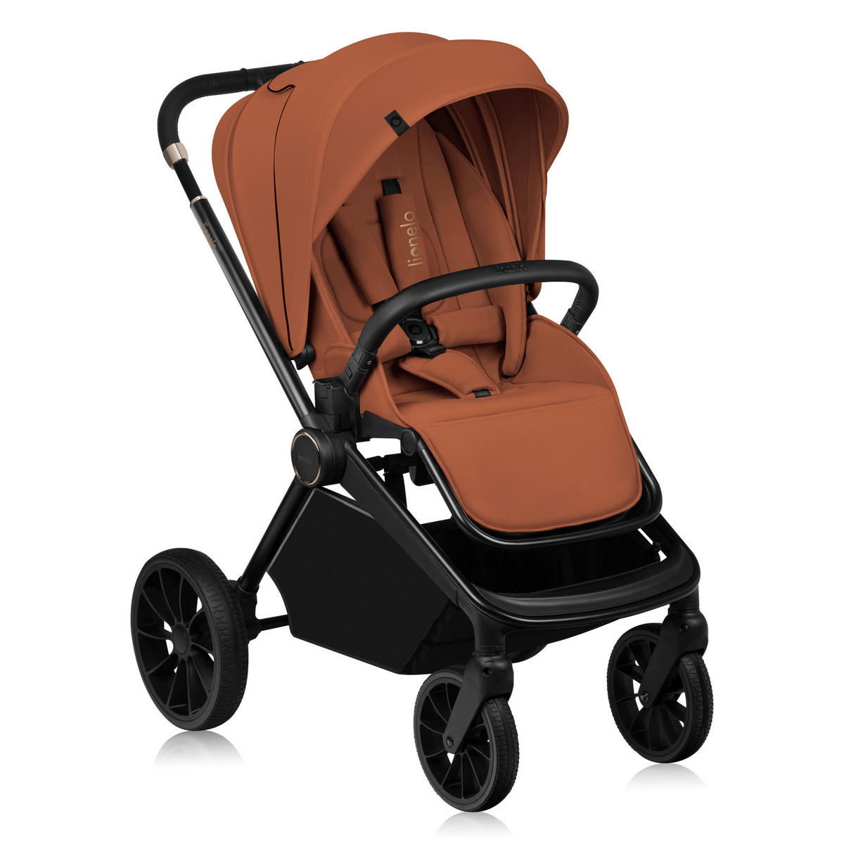 KINDERWAGENSET  Mika Plus 3 in 1  Brown Rust  - Cognac/Schwarz, Basics, Textil (93/62/110cm) - Lionelo