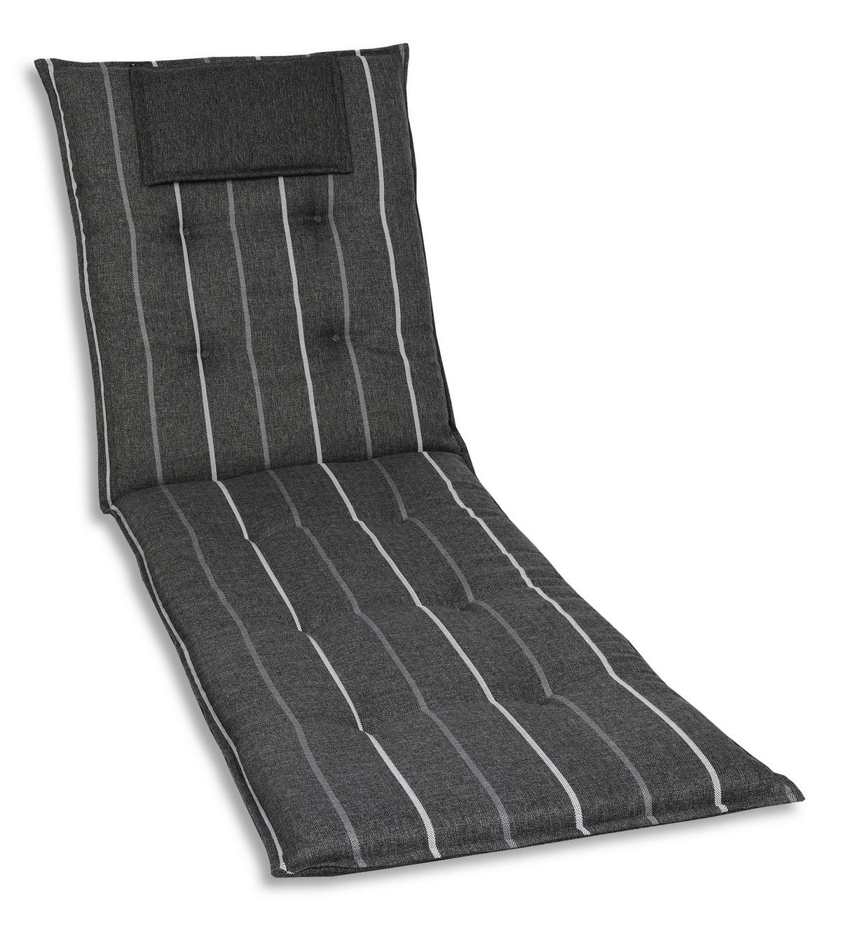 LIEGENAUFLAGE Streifen  - Anthrazit, Basics, Textil (60/7/190cm)