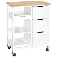 KÜCHENINSEL   in Naturfarben, Weiß  - Weiß/Naturfarben, Basics, Holz/Holzwerkstoff (67/84/37cm) - MID.YOU