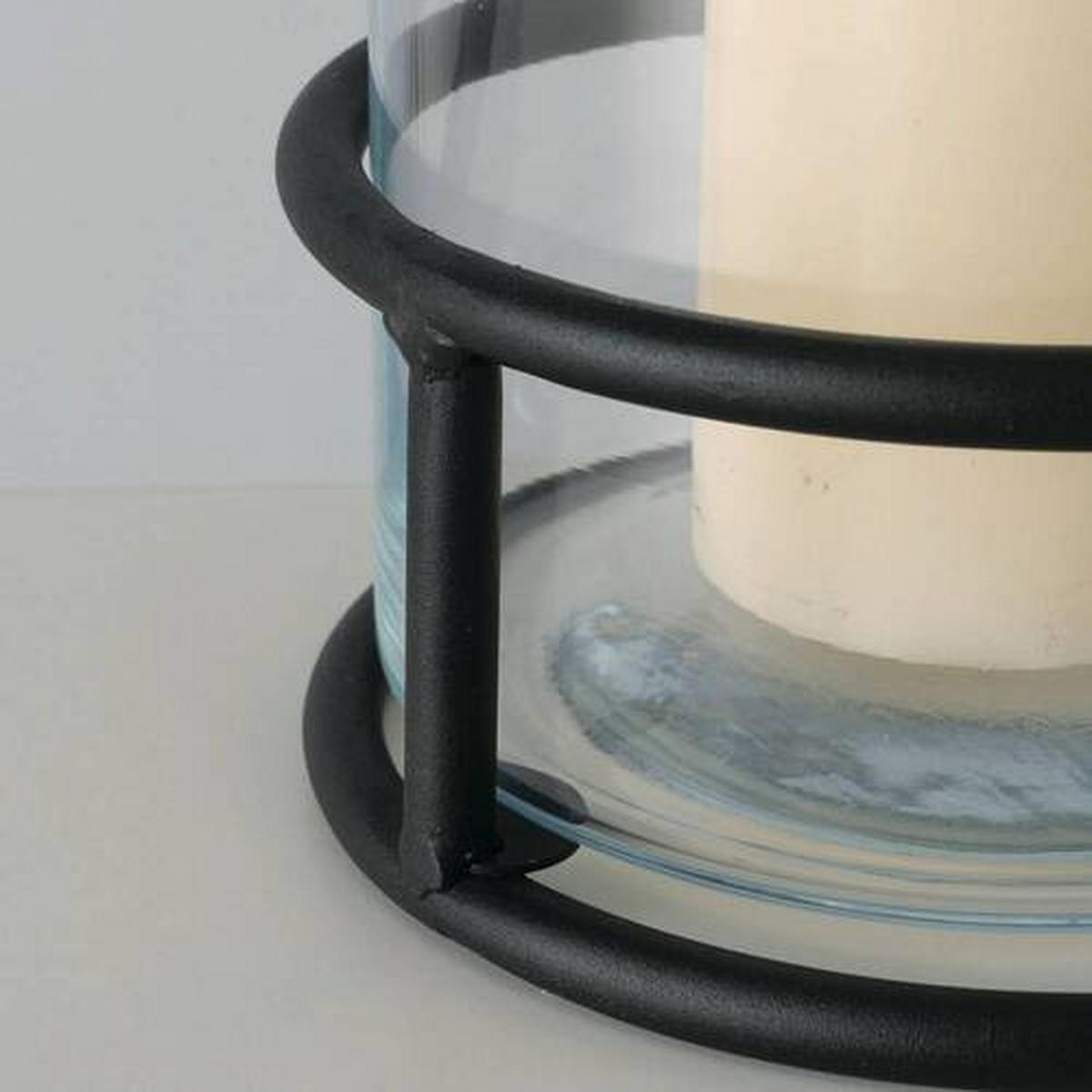 WINDLICHT Schwarz 17/21 cm  - Schwarz, Basics, Glas/Metall (17/21cm) - Boltze Home