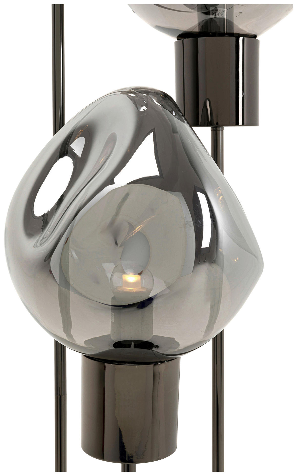 STEHLEUCHTE  45/160/45 cm   - Grau, Design, Glas/Metall (45/160/45cm) - Kare-Design